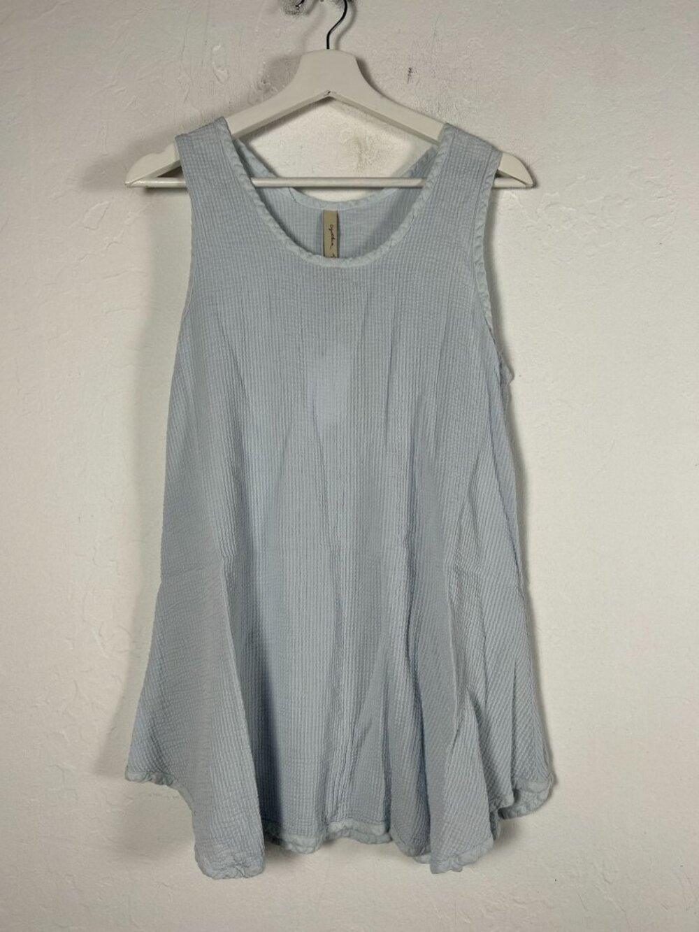 Cynthia Ashby Womens Rib Gauze Tank Top Small Ice Cotton Sleeveless Tunic New